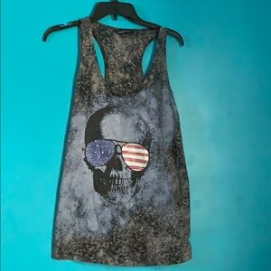 Skull and stripes tank top